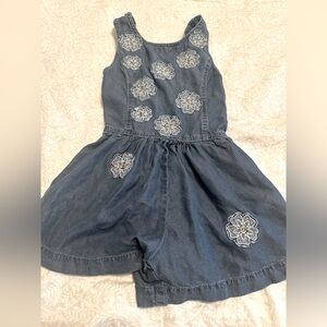 Peek… Girl's Flower Cascade Embroidered Applique Romper